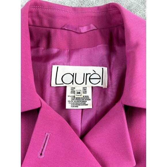 Escada Laurel Women Blazer Medium Size 38 Wool Hot Pink Buttons Pockets Barbie - Picture 8 of 11